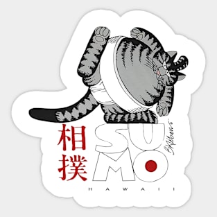 B Kliban Crazy Hawaii Sumo Cat Sticker